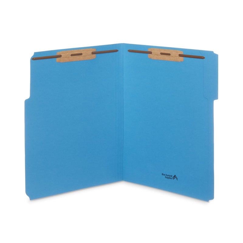 Blue Summit Supplies 50 Assorted Color Fastener File Folders - 1/3 Cut Reinforced Tab - Durable 2 Prongs Bonded Fastener Designed to Organize Standard Medical Files, Law Client Files, Office Reports - Letter Size - Image 2